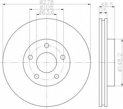 HELLA PAGID 8dd355119491 -  Тормозной диск